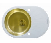 Мойка Seaman Eco Glass SMG-730 White Gold, золото/белое стекло