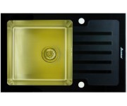 Мойка Seaman Eco Glass SMG-780 Black Gold, золото/черное стекло