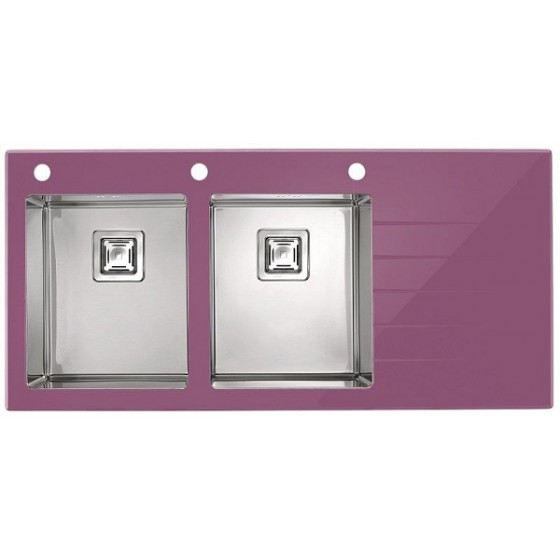 Мойка Alveus Crystalix 30 фиолетовое стекло, левая