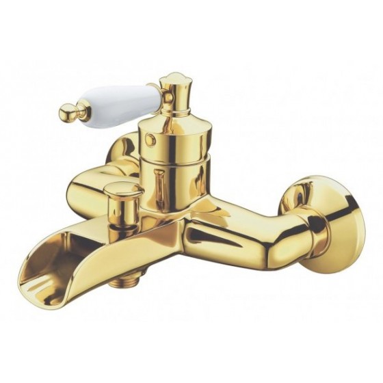 Смеситель для ванны Boheme VOGUE Murano 213-MR-GR, золото ручка Золото-изумруд декор