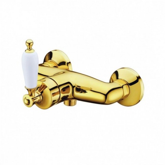 Смеситель для душа Boheme VOGUE Murano 214-MR-W, золото ручка Золото-белый декор