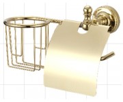 Ganzer GZ-R 31031E Настенный держатель для освежителя и т/бумаги с крышкой золото
